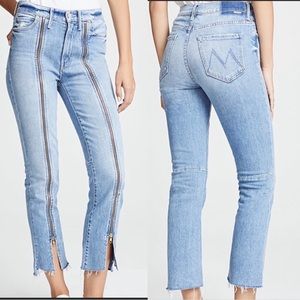 MOTHER Denim High Waisted Rascal Zip Step Fray Misbeliever Jean